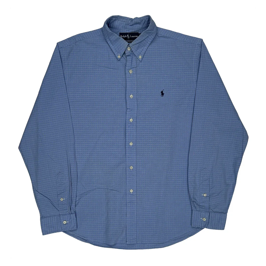 Ralph Lauren Checked Shirt - XL Blue Cotton