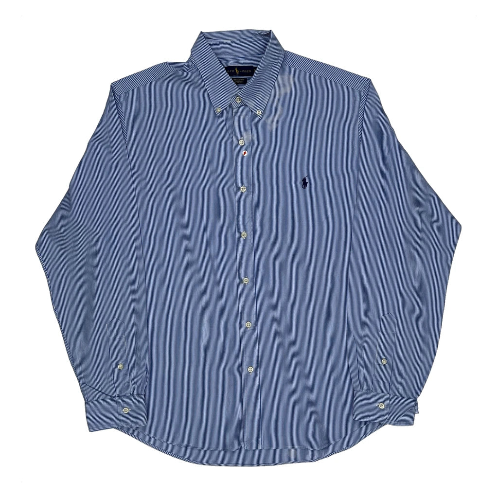 Ralph Lauren Striped Shirt - XL Blue Cotton