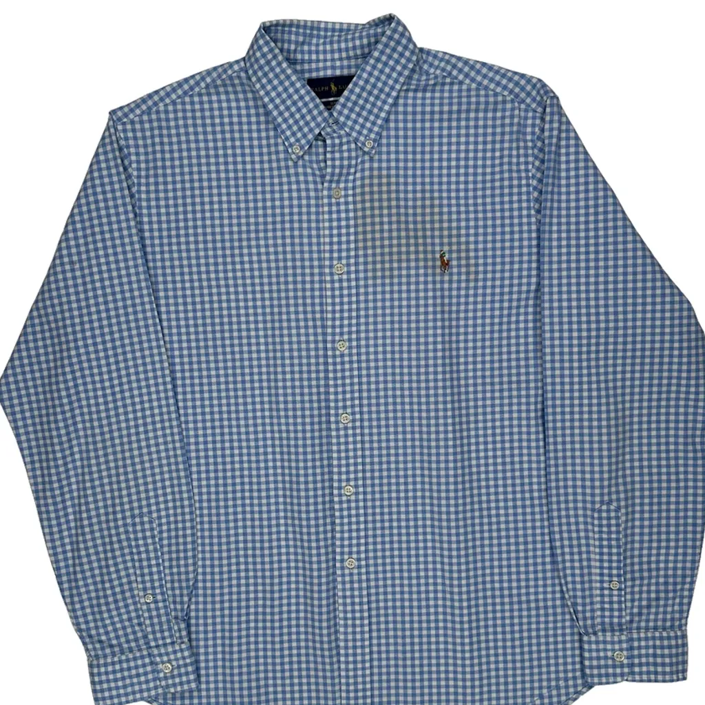 Ralph Lauren Checked Shirt - XL Blue Cotton - Image 4