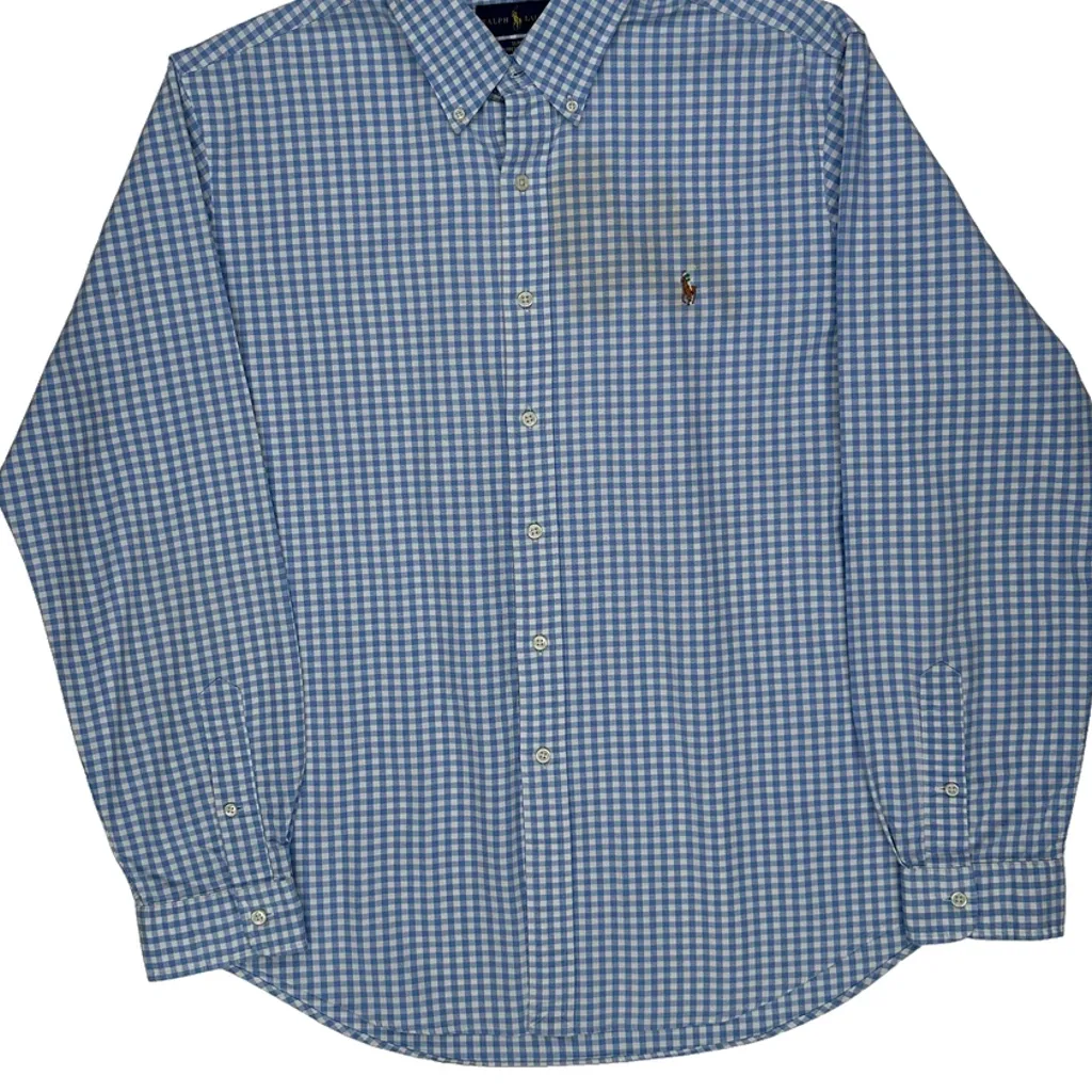 Ralph Lauren Checked Shirt - XL Blue Cotton - Image 5