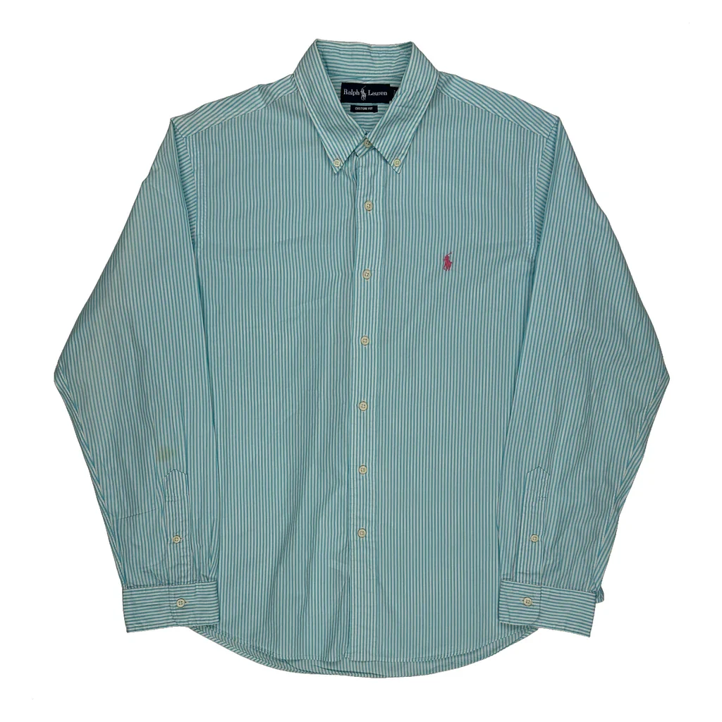 Ralph Lauren Striped Shirt - XL Blue Cotton