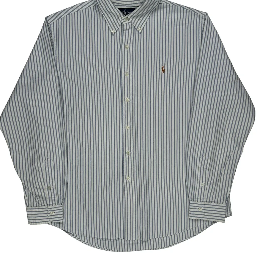 Ralph Lauren Striped Shirt - XL Blue Cotton - Image 4