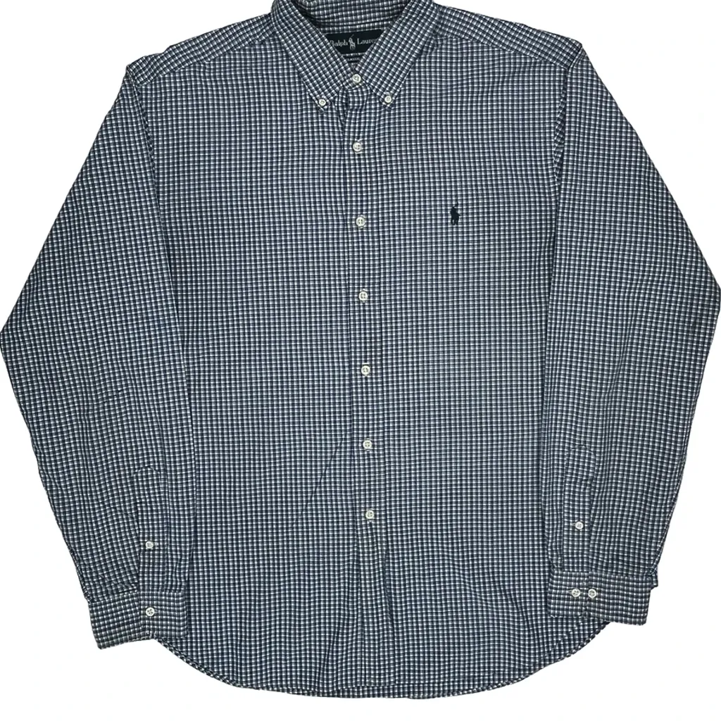 Ralph Lauren Checked Shirt - XL Blue Cotton - Image 4