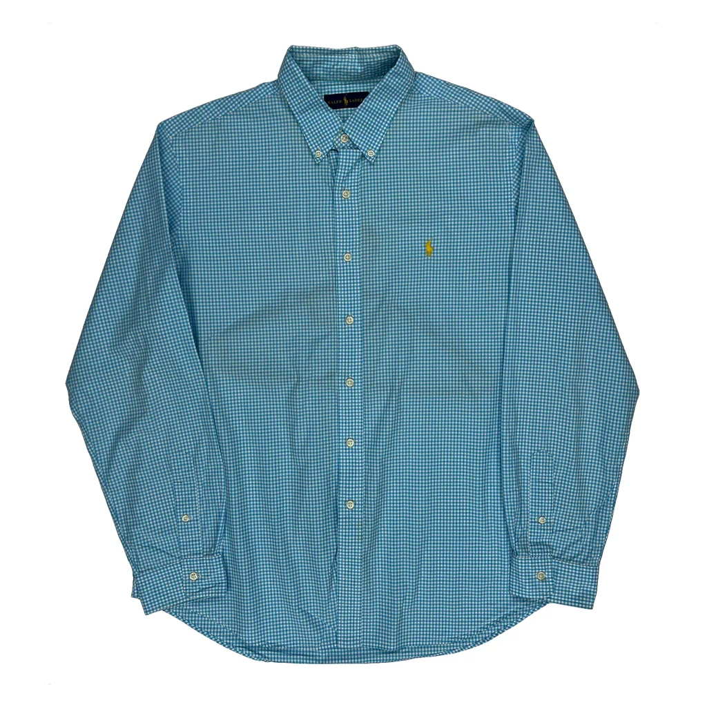 Ralph Lauren Checked Shirt - XL Blue Cotton