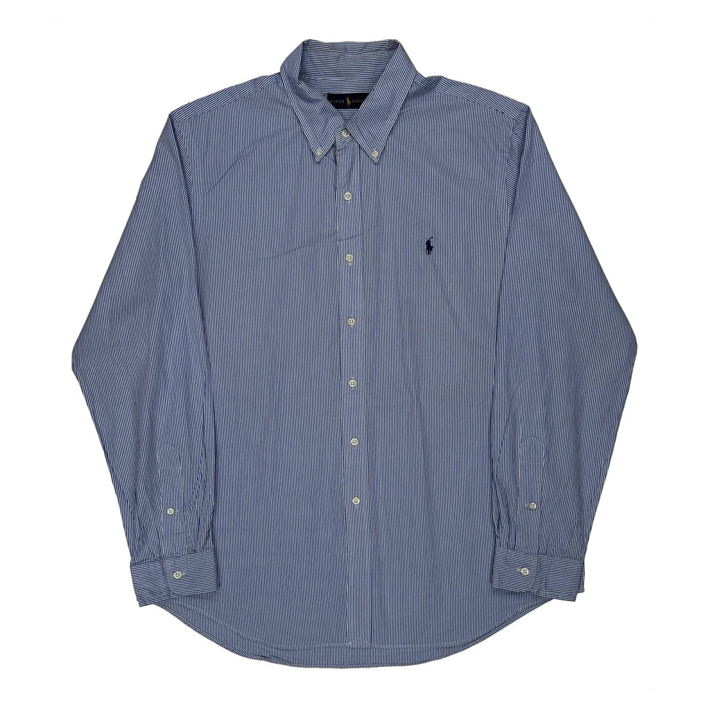 Ralph Lauren Striped Shirt - XL Blue Cotton