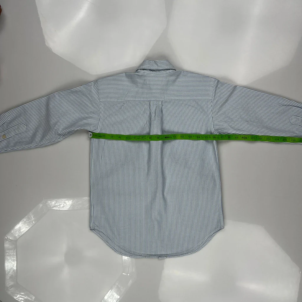 Ralph Lauren Ticking Striped Shirt - XS Blue Cotton - Image 3