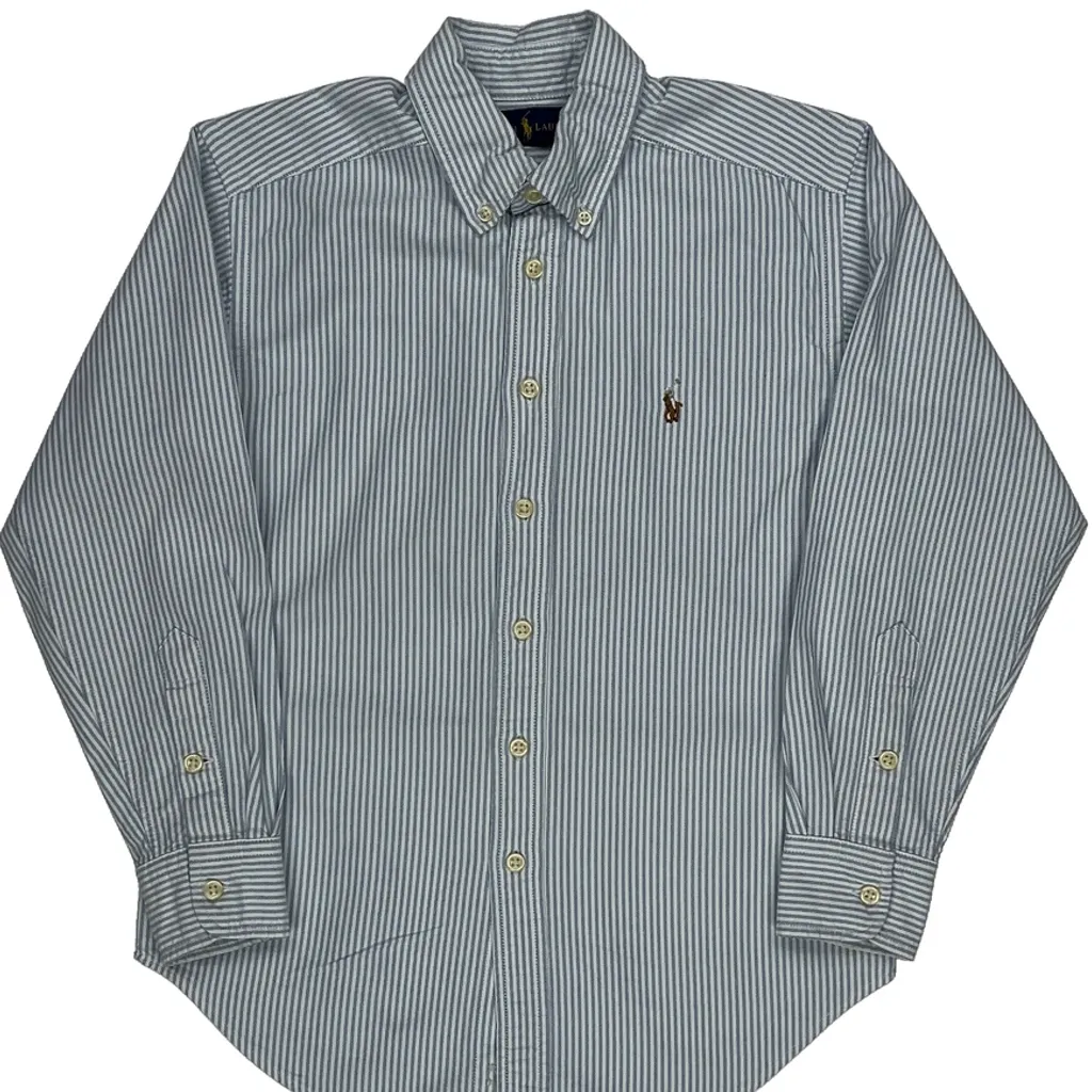 Ralph Lauren Ticking Striped Shirt - XS Blue Cotton - Image 6