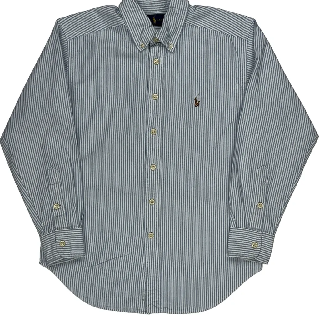 Ralph Lauren Ticking Striped Shirt - XS Blue Cotton - Image 7