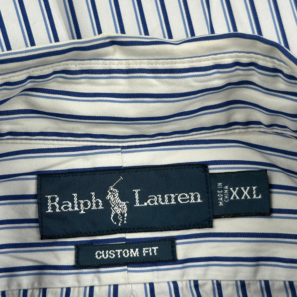 Ralph Lauren Striped Shirt - 2XL Blue Cotton - Image 3