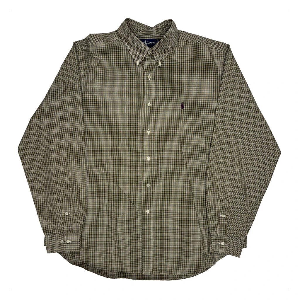 Ralph Lauren Checked Shirt - XL Brown Cotton