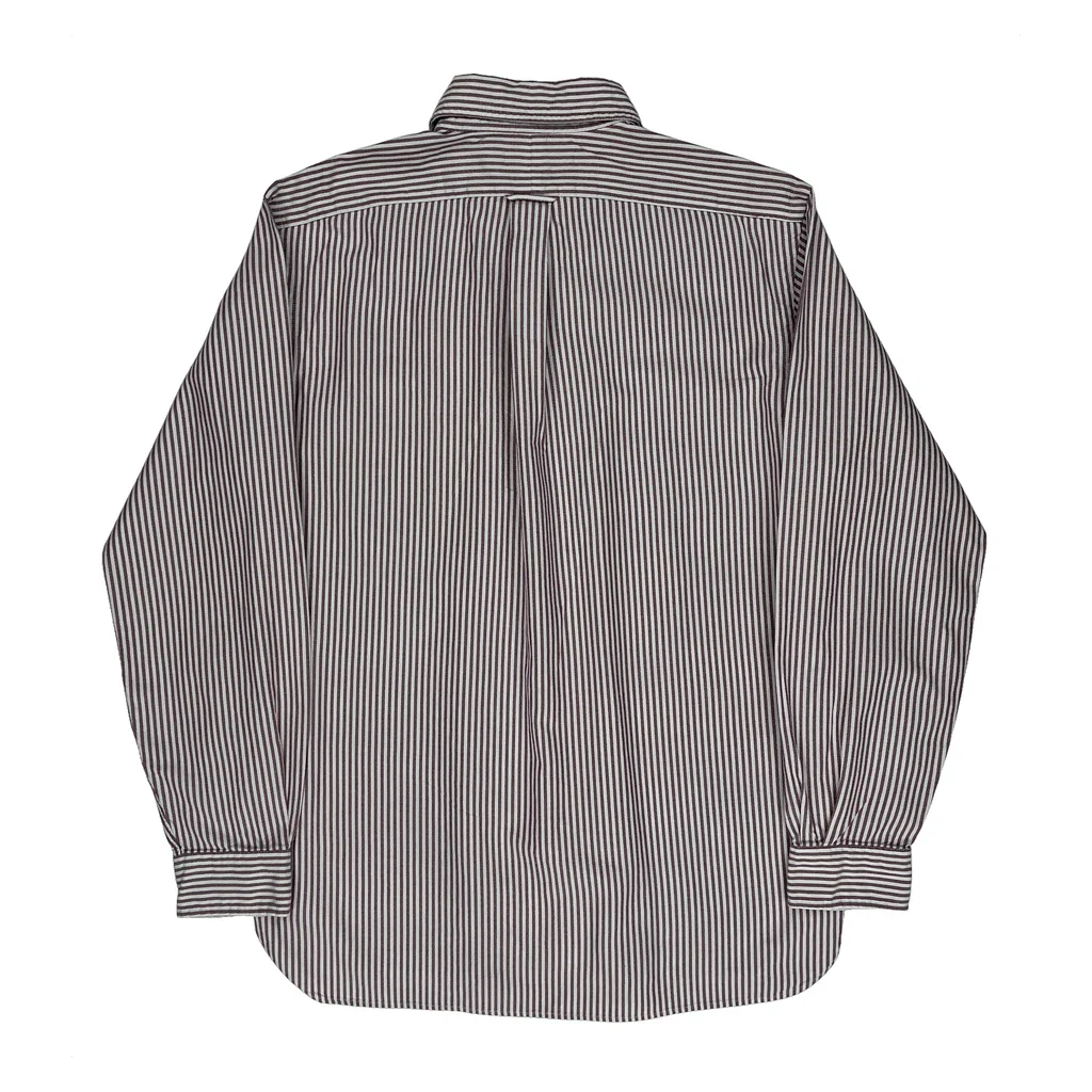 Ralph Lauren Striped Shirt - Medium Burgundy Cotton - Image 2