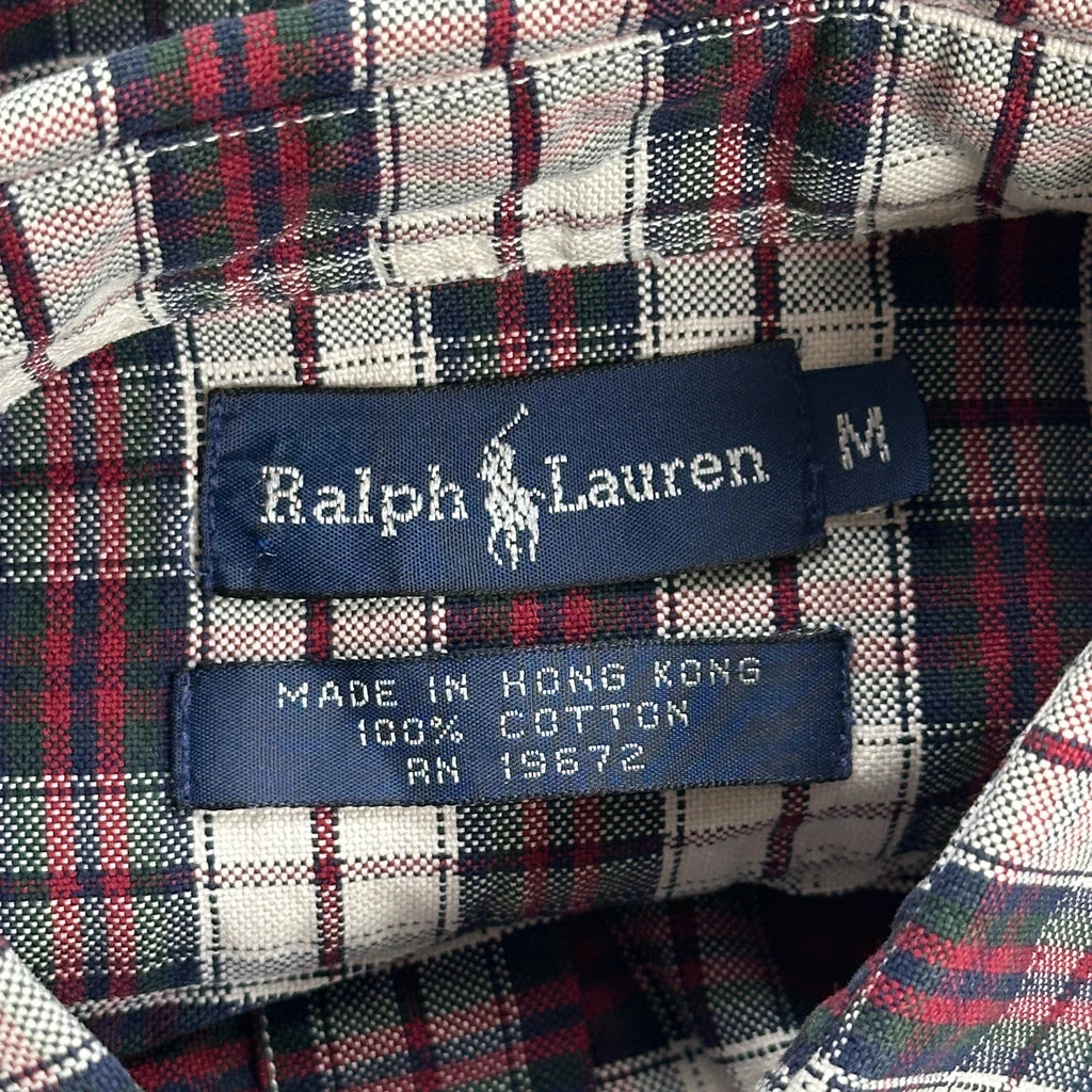 Ralph Lauren Checked Shirt - Medium Burgundy Cotton - Image 3