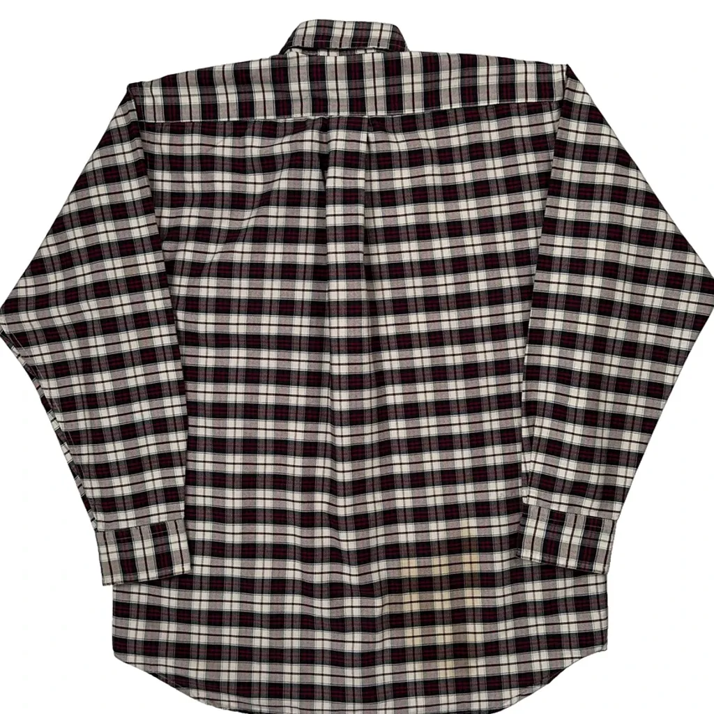 Ralph Lauren Checked Shirt - Medium Burgundy Cotton - Image 6