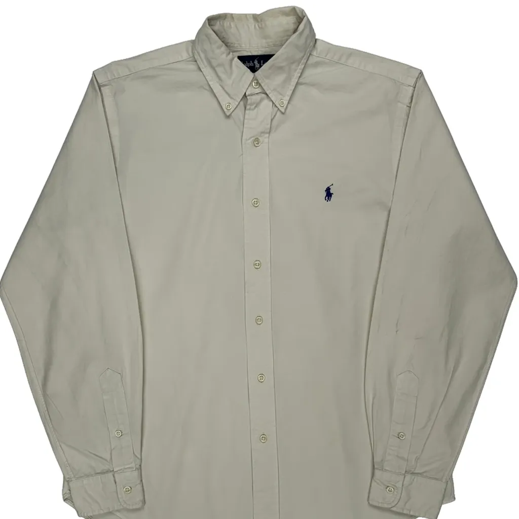 Ralph Lauren Shirt - Medium Cream Cotton - Image 4
