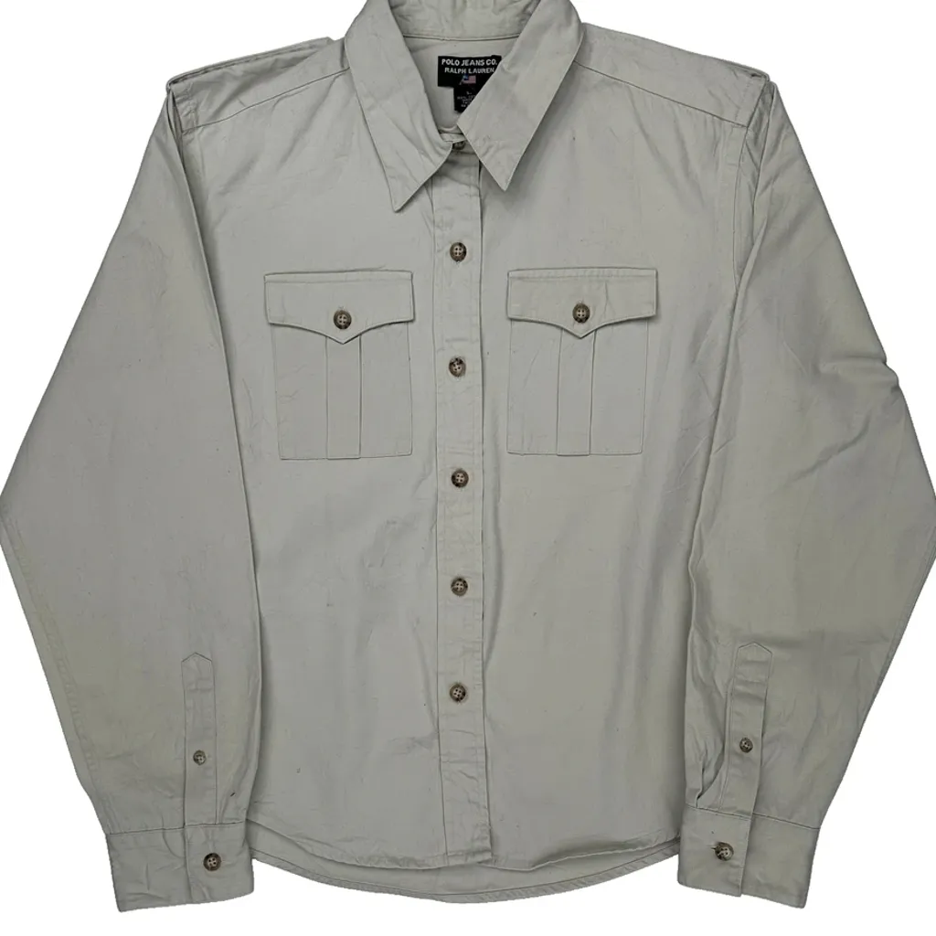 Ralph Lauren Work Shirt - Large Gray Cotton - Image 4