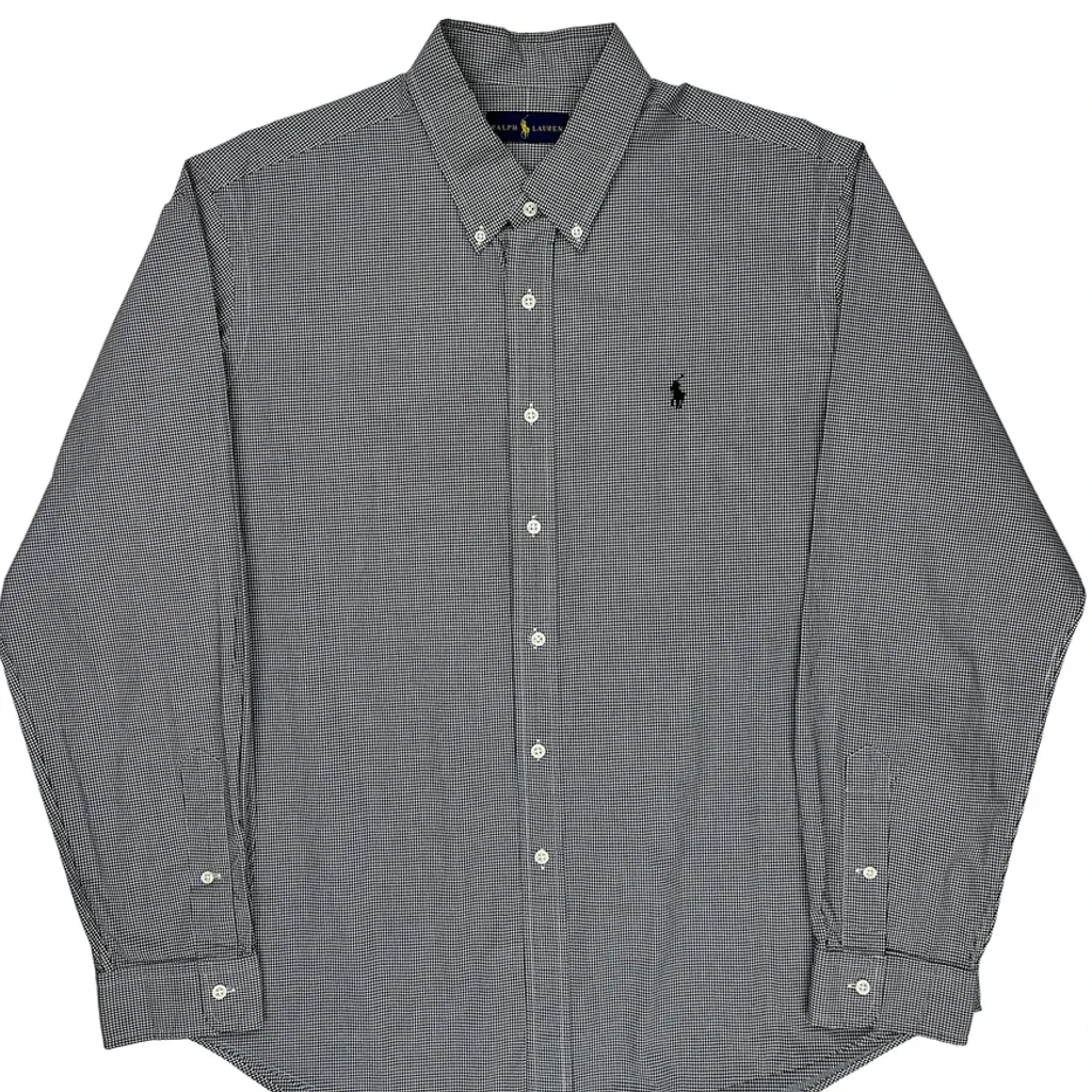 Ralph Lauren Checked Shirt - XL Gray Cotton - Image 5