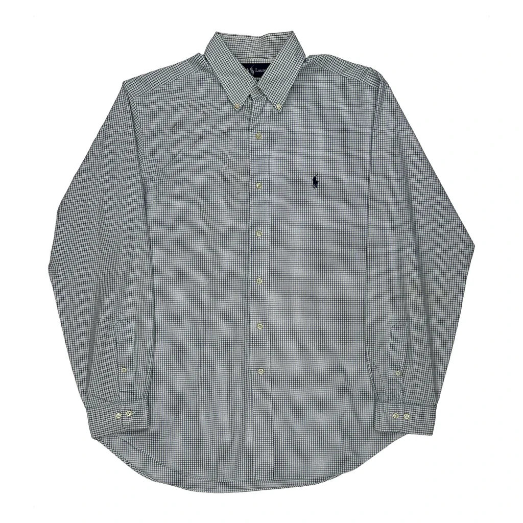 Ralph Lauren Checked Shirt - Large Green Cotton