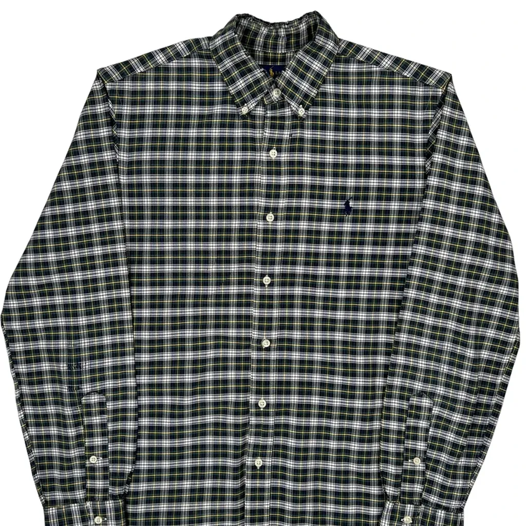 Ralph Lauren Checked Shirt - Medium Green Cotton - Image 4