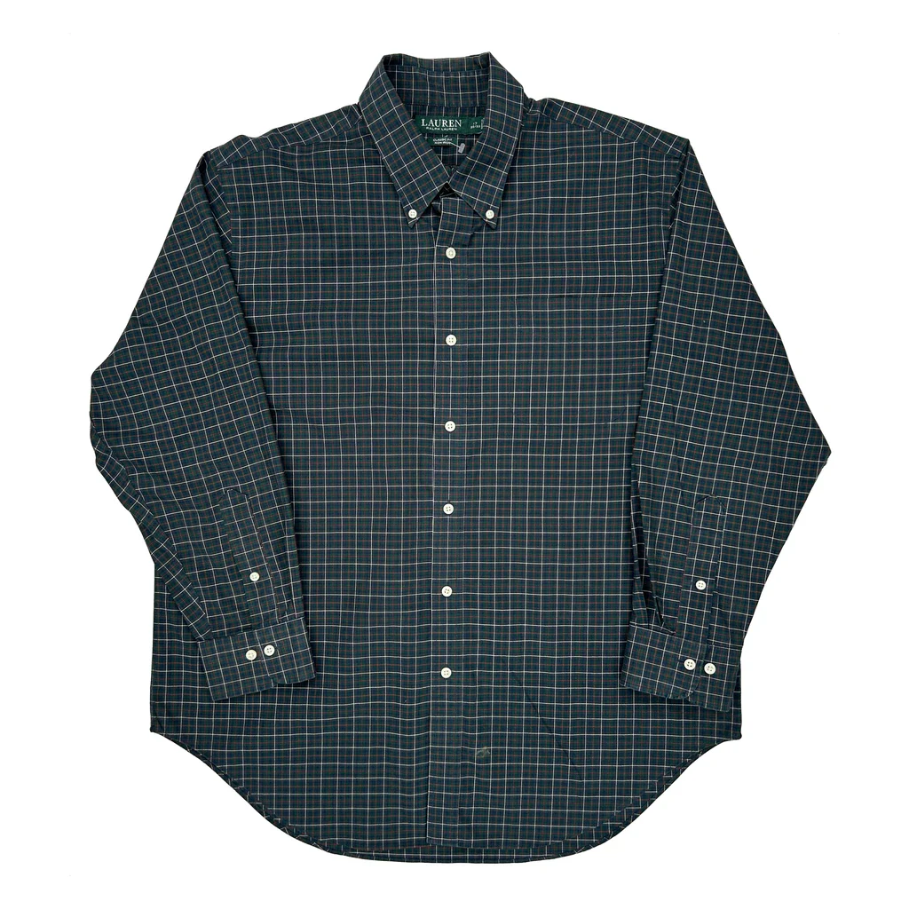Ralph Lauren Checked Shirt - XL Green Cotton
