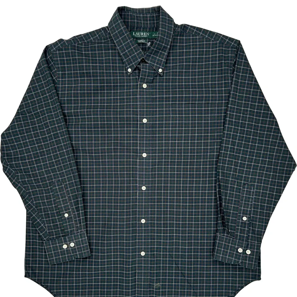 Ralph Lauren Checked Shirt - XL Green Cotton - Image 5