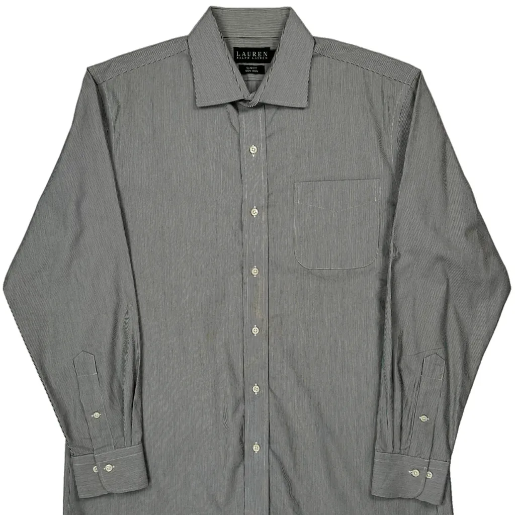 Ralph Lauren Slim Fit Shirt - Large Grey Cotton - Image 4