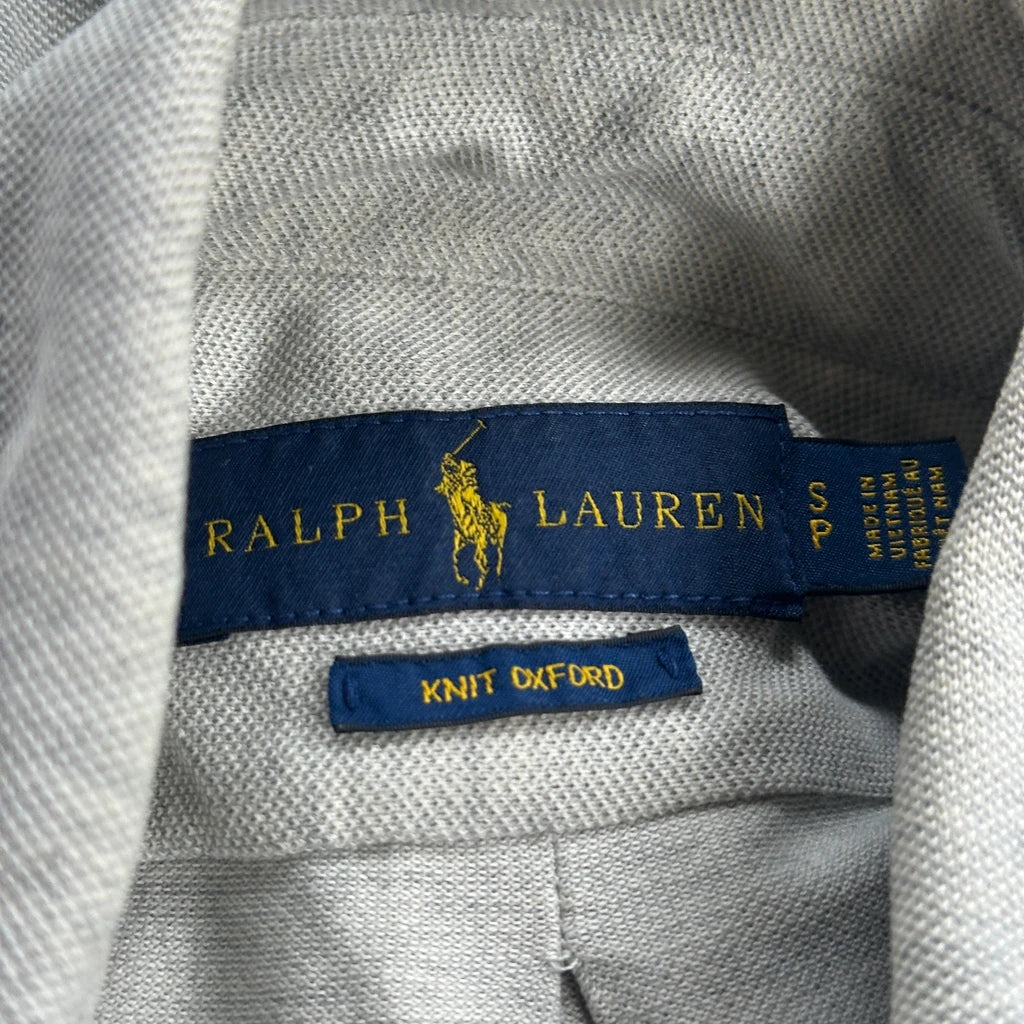 Ralph Lauren Knit Oxford Shirt - Small Grey Cotton - Image 3