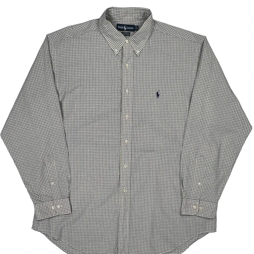 Ralph Lauren Checked Shirt - XL Grey Cotton - Image 5
