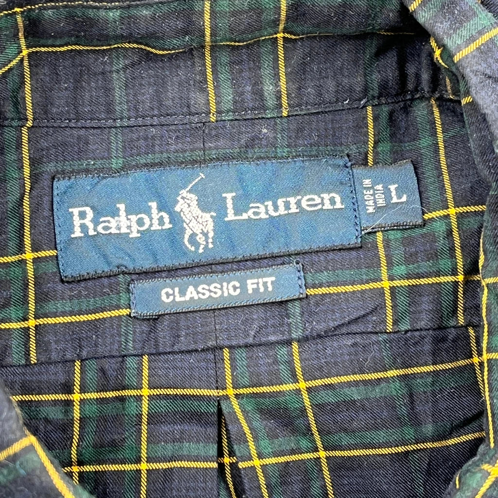 Ralph Lauren Checked Shirt - Large Navy Cotton - Image 3