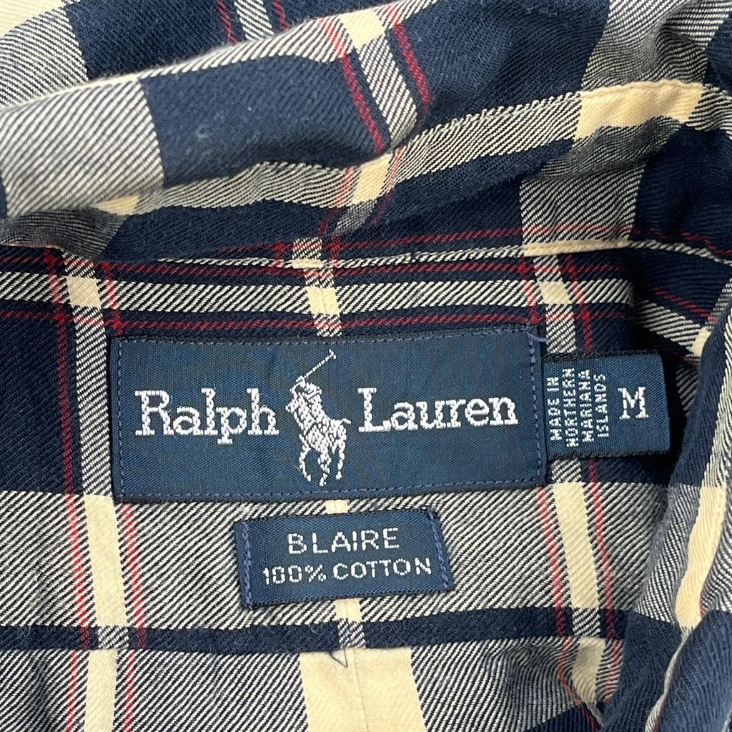 Ralph Lauren Checked Shirt - Medium Navy Cotton - Image 3