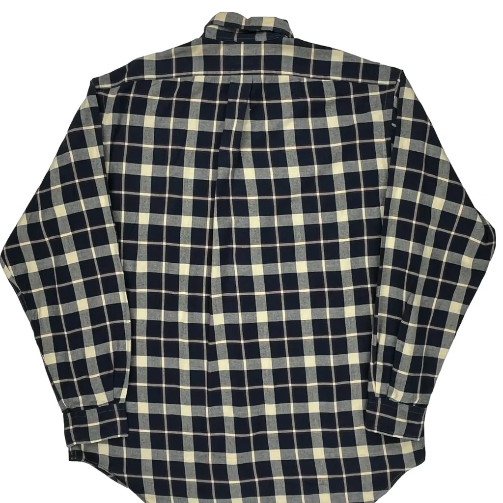 Ralph Lauren Checked Shirt - Medium Navy Cotton - Image 7