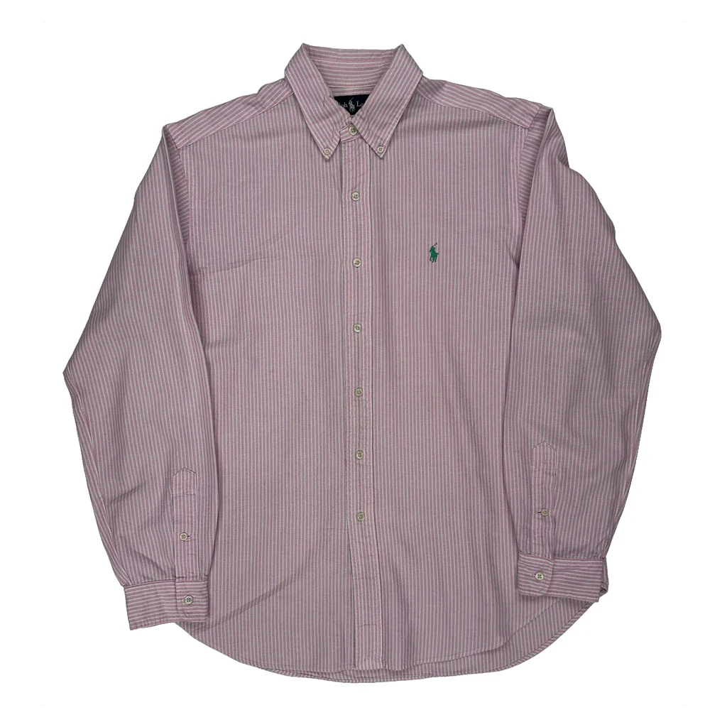 Ralph Lauren Striped Shirt - Large Pink Cotton