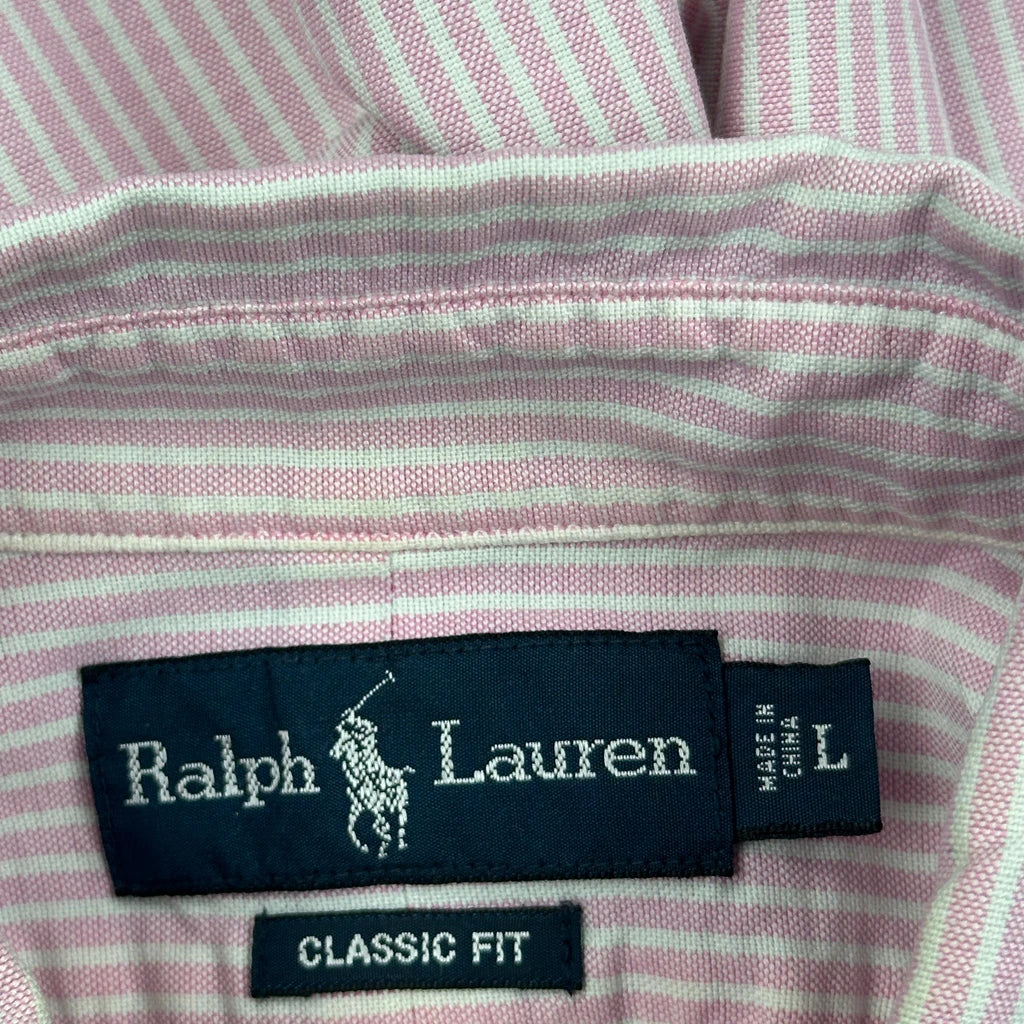 Ralph Lauren Striped Shirt - Large Pink Cotton - Image 3