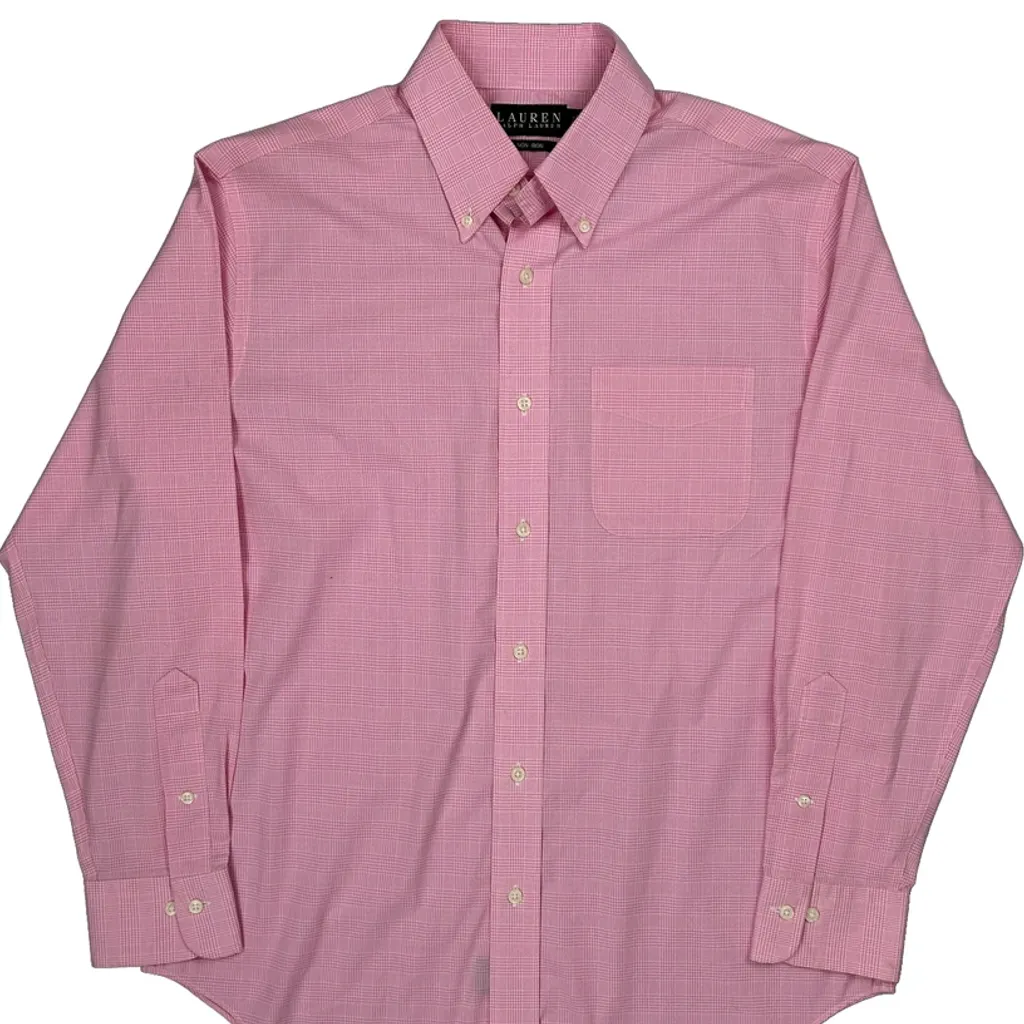 Ralph Lauren Checked Shirt - Medium Pink Cotton - Image 5