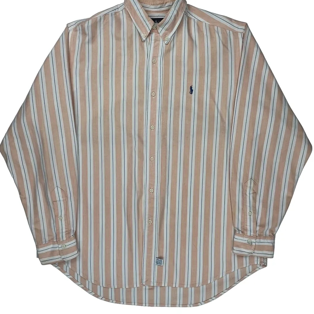 Ralph Lauren Striped Shirt - XL Pink Cotton - Image 4