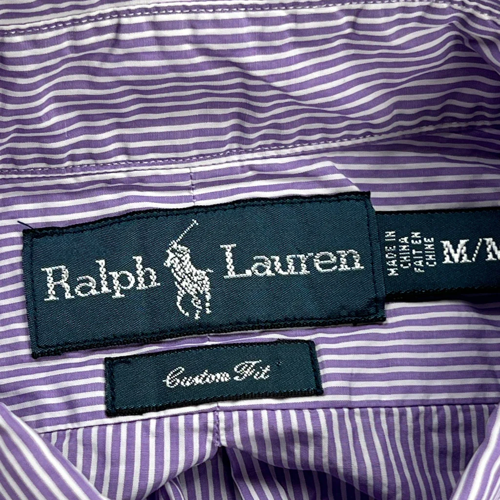 Ralph Lauren Striped Shirt - Medium Purple Cotton - Image 3