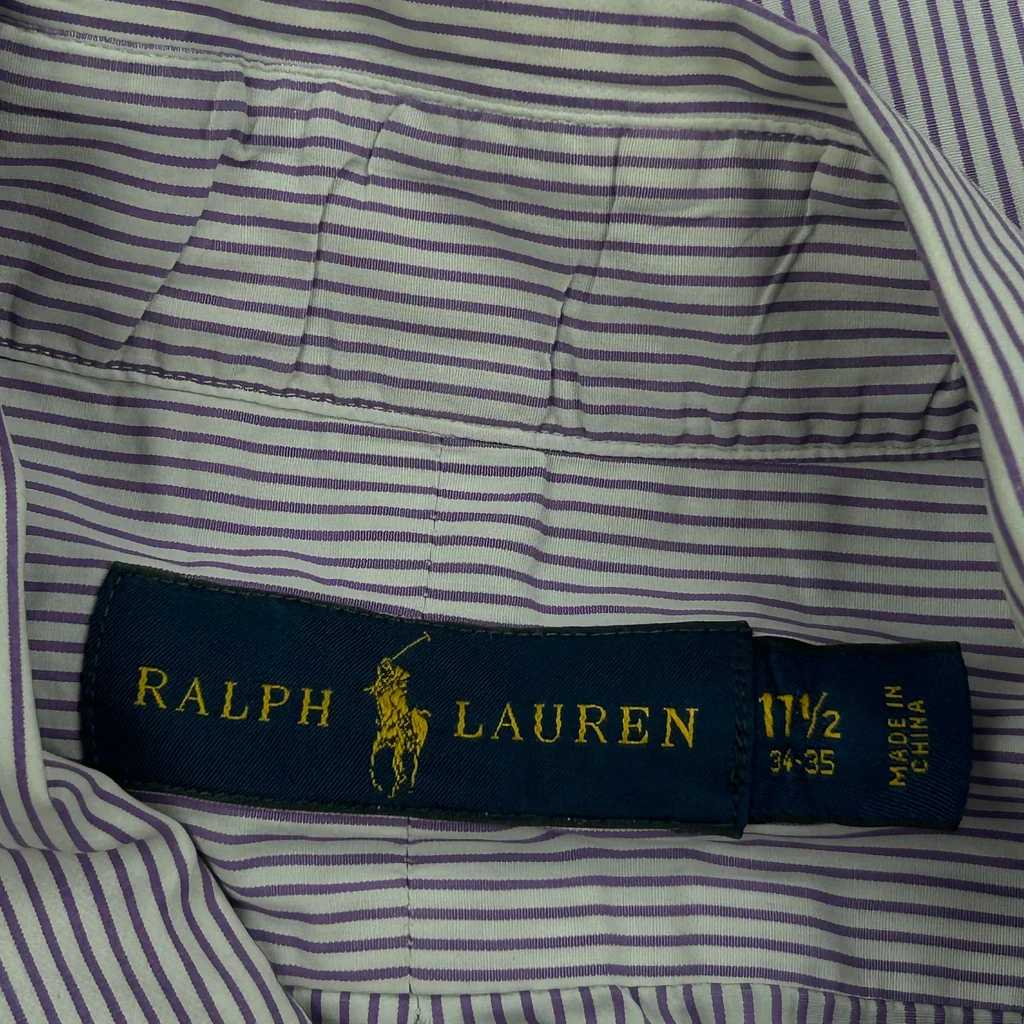 Ralph Lauren Striped Shirt - XL Purple Cotton - Image 3