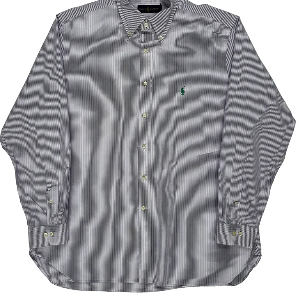Ralph Lauren Striped Shirt - XL Purple Cotton - Image 4