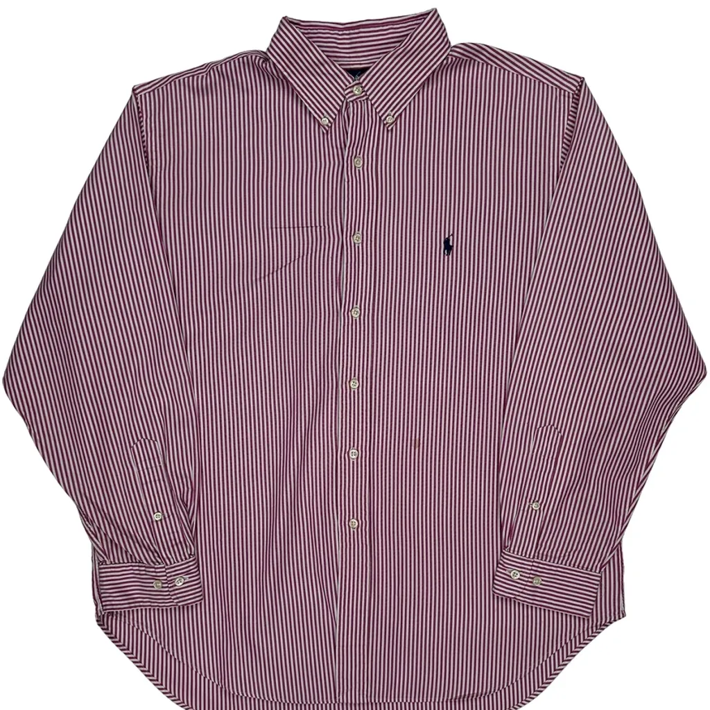 Ralph Lauren Striped Shirt - XL Red Cotton - Image 6