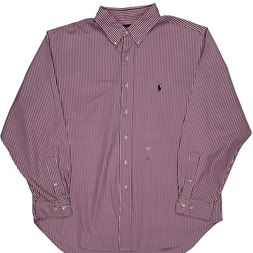 Ralph Lauren Striped Shirt - XL Red Cotton - Image 8