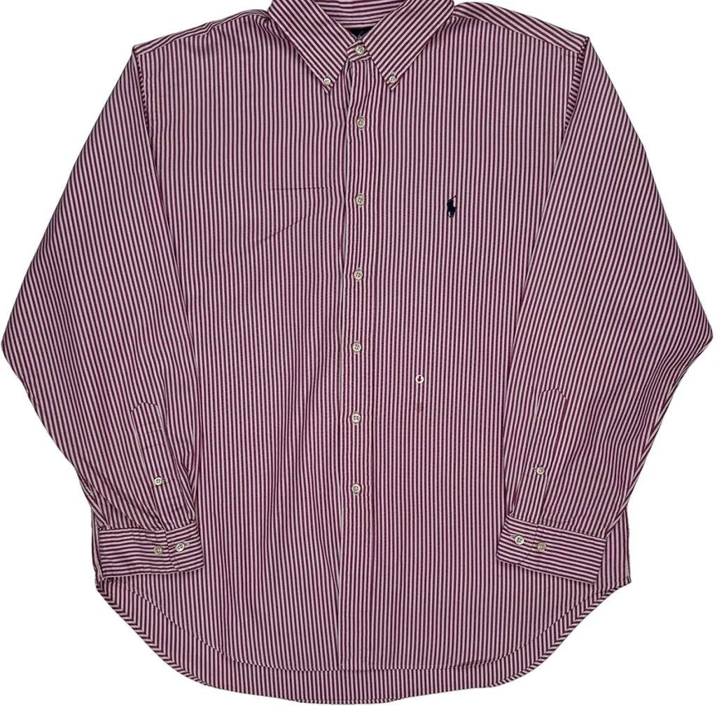 Ralph Lauren Striped Shirt - XL Red Cotton - Image 9
