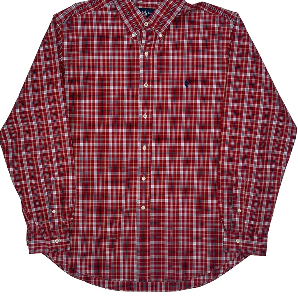 Ralph Lauren Checked Shirt - XL Red Cotton - Image 4