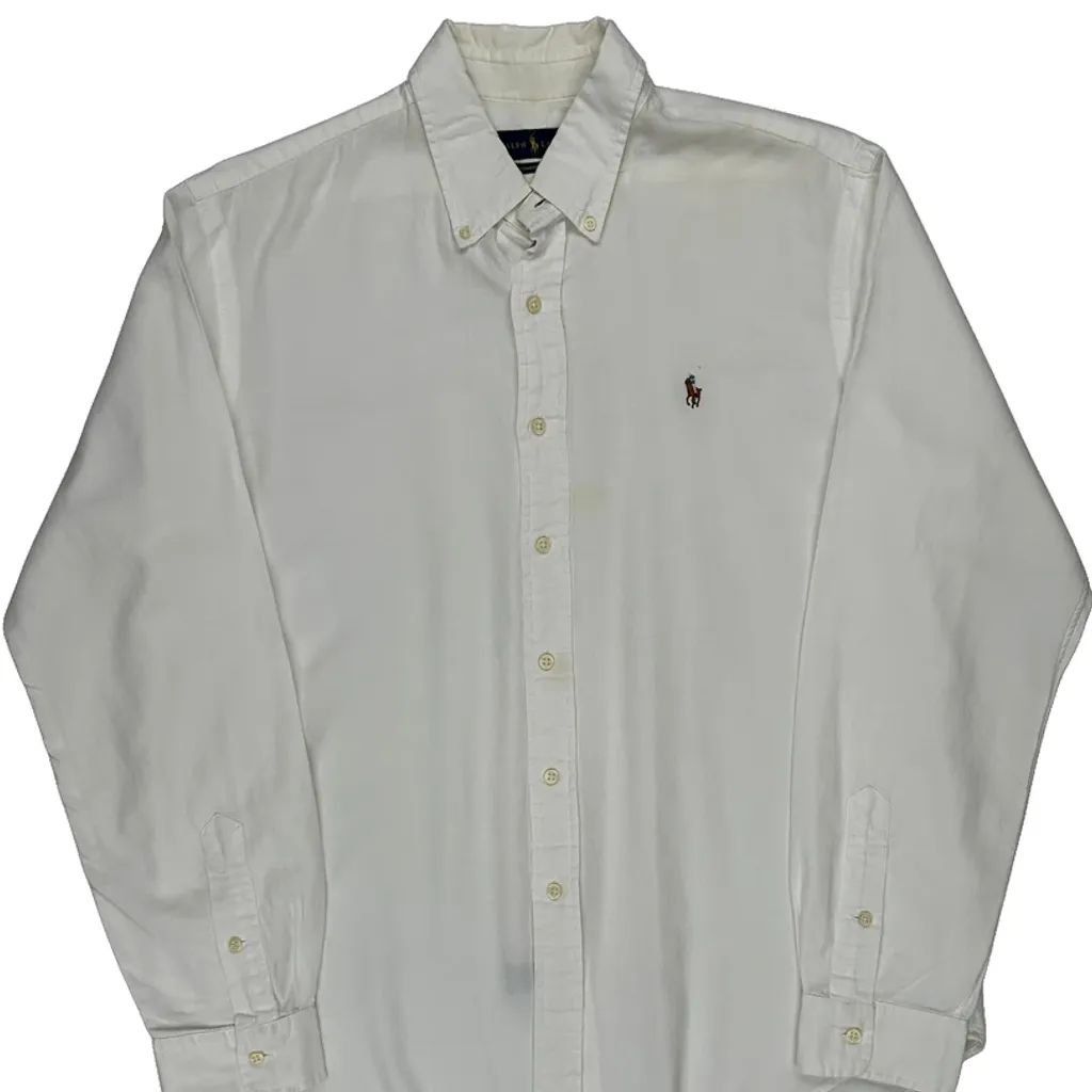 Ralph Lauren Chambray Oxford Shirt - Large White Cotton - Image 5
