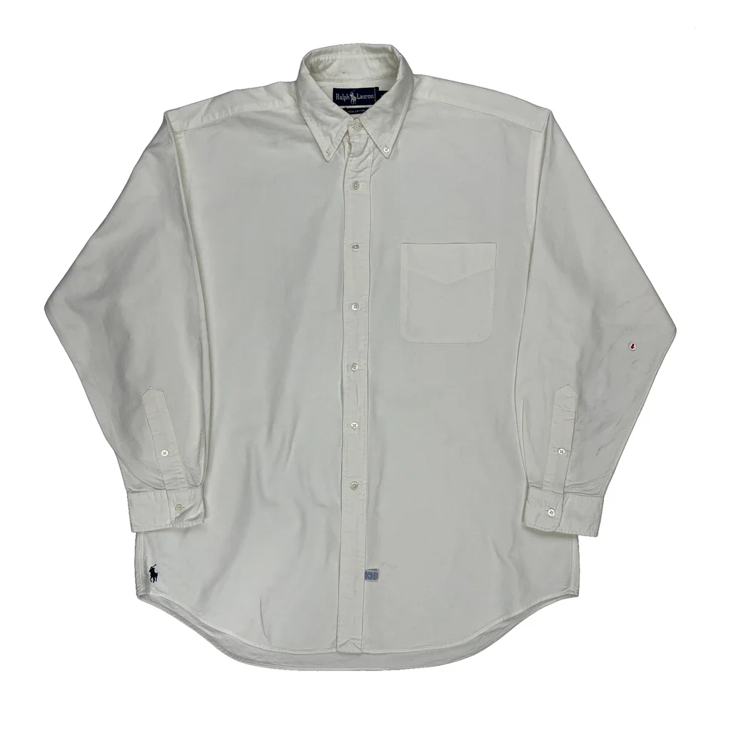 Ralph Lauren Shirt - Medium White Cotton
