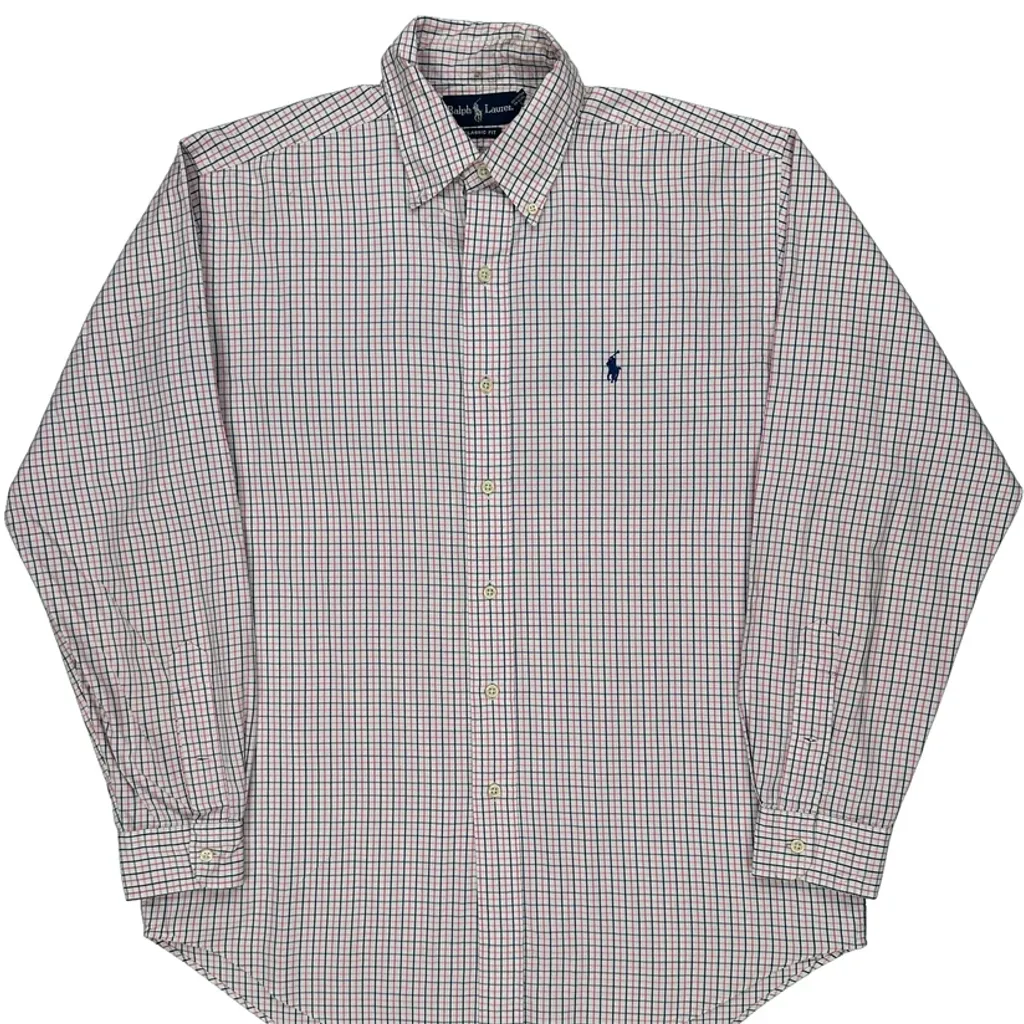 Ralph Lauren Checked Shirt - Medium White Cotton - Image 4