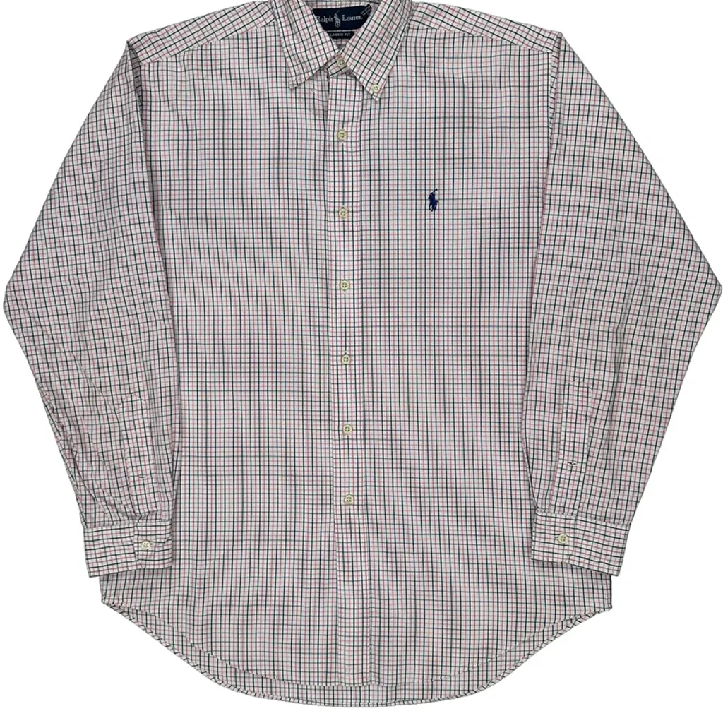 Ralph Lauren Checked Shirt - Medium White Cotton - Image 5