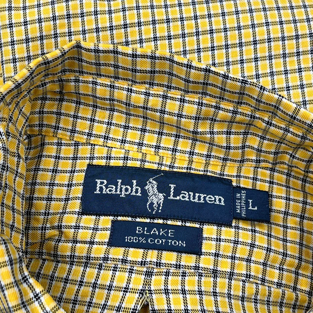 Ralph Lauren Checked Shirt - Large Yellow Cotton - Image 3