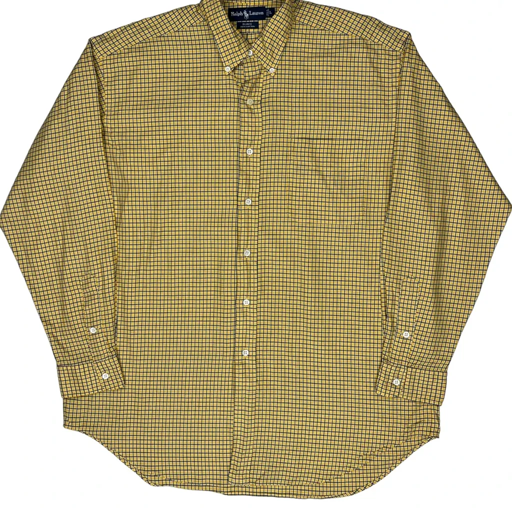 Ralph Lauren Checked Shirt - Large Yellow Cotton - Image 5