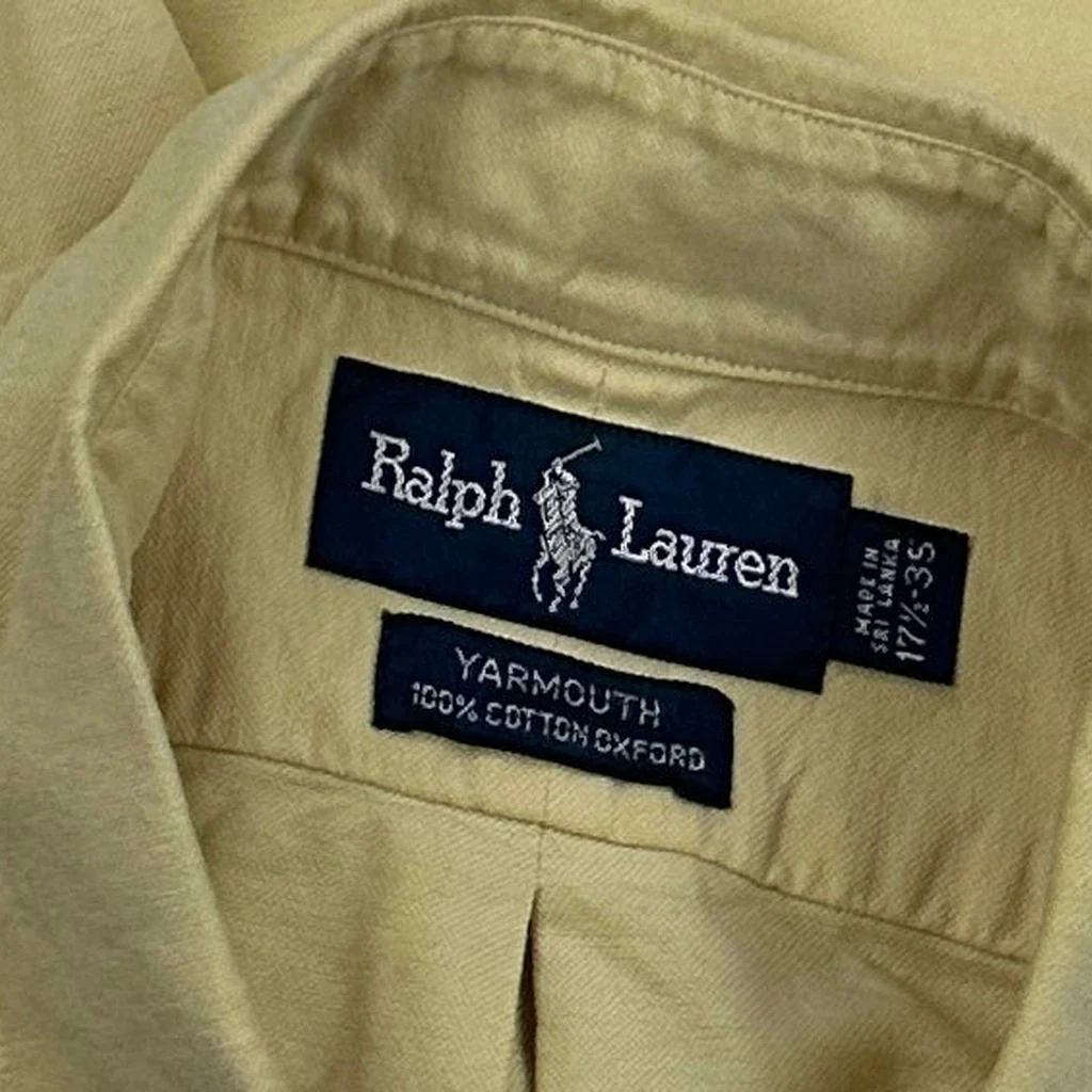 Ralph Lauren Shirt - XL Yellow Cotton - Image 3