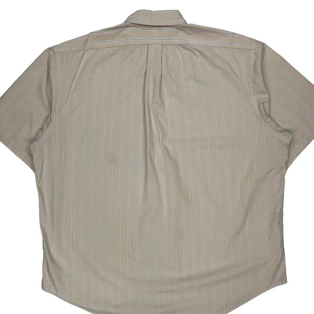 Ralph Lauren Striped Short Sleeve Shirt - 2XL Beige Cotton - Image 6
