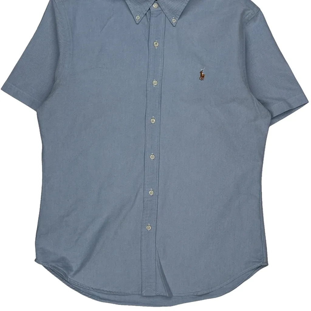 Ralph Lauren Slim Fit Short Sleeve Shirt - Large Blue Cotton - Image 5